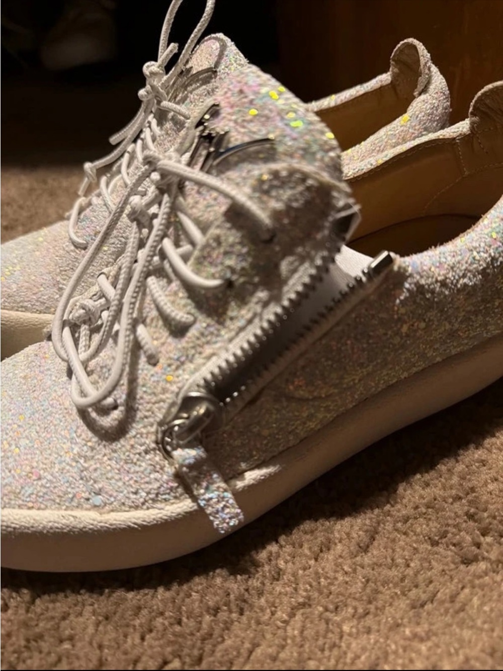 Giuseppe Zanotti Iridescent Glitter Low-Top Sneakers